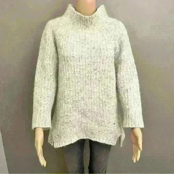 Cotelac  Alpaca Wool Oversized Minimalist Grey Turtle Neck Chunky Sweater - Picture 13 of 14